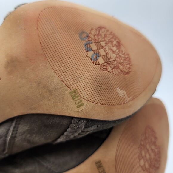 Vince Camuto Boots Womens 8 M Abesta Zip Ankle Bootie Gray Suede Heels Peep Toe - Picture 7 of 8